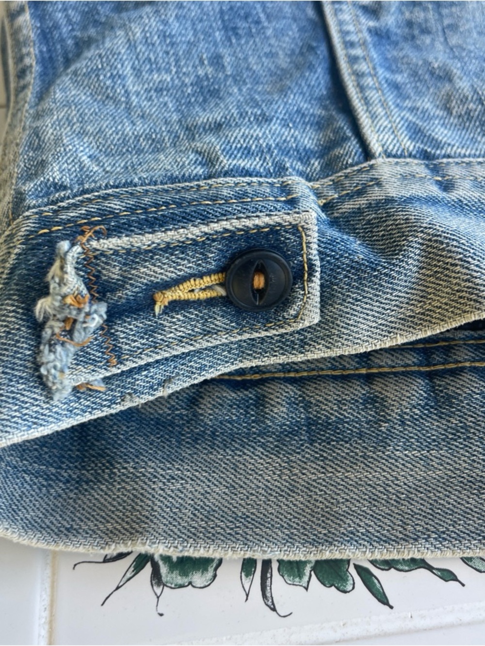 Vintage Lee Storm Rider Denim Jacket M Distressed Blanket Lined Workwear Faded - Picture 12 of 16